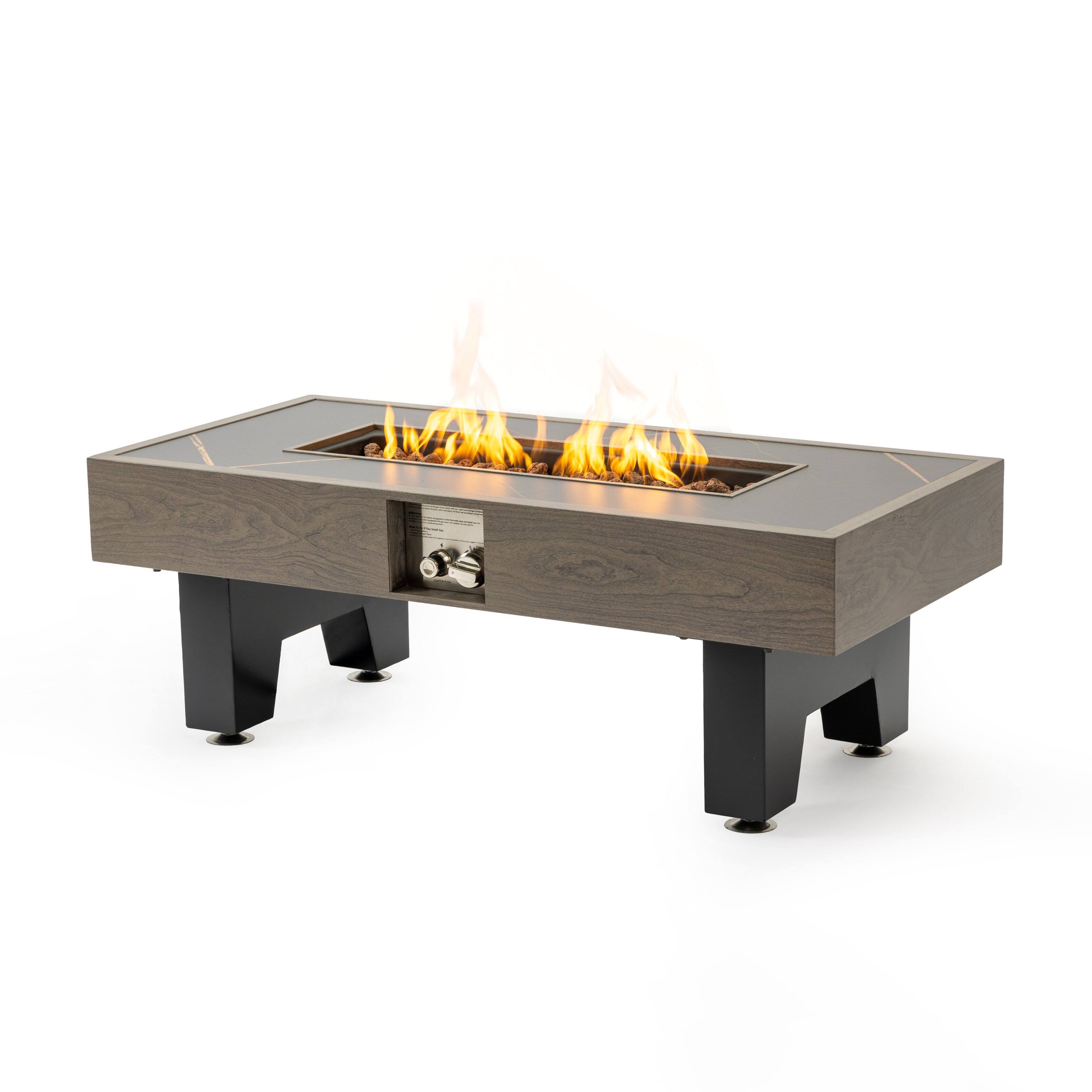 Front. COWLOWN - 42in Iron Fire Pit Table Wood Burning Fire Pit Grey Finish Outdoor Heating Table for Patio Deck Garden and Backyard.