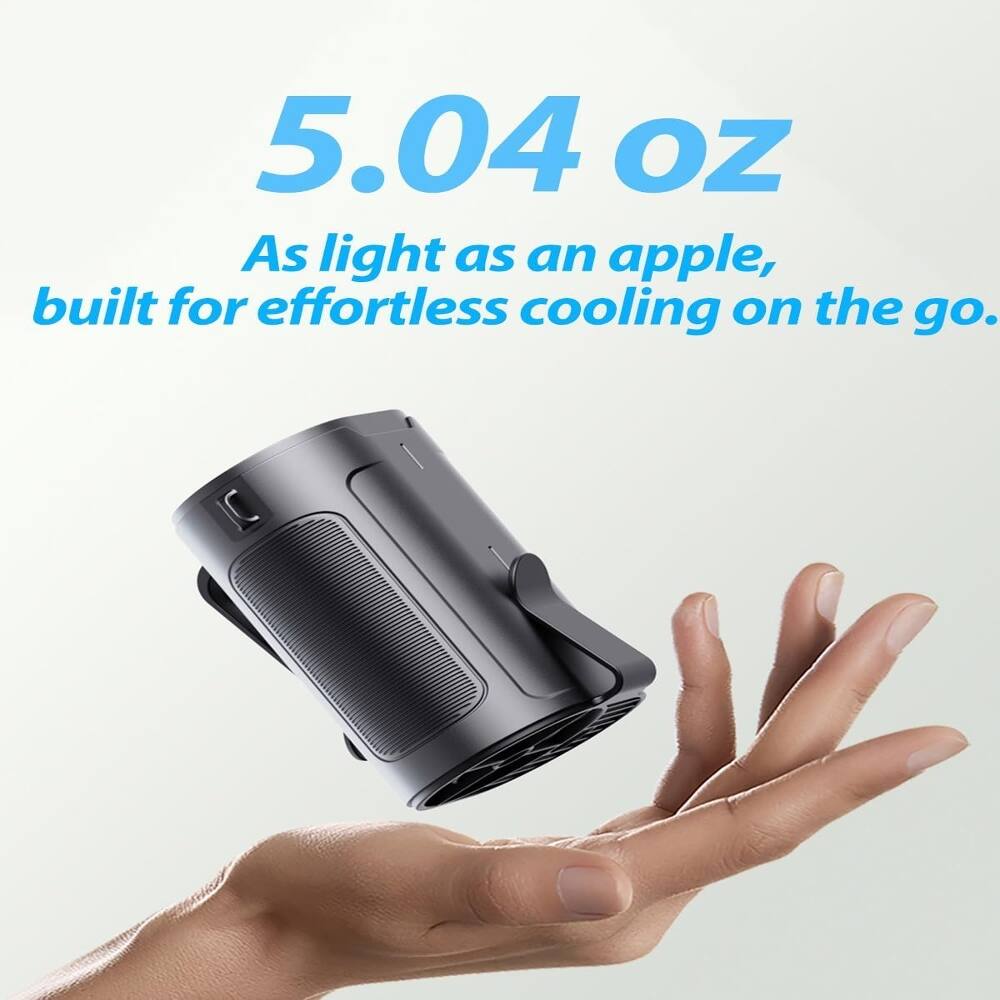 5.04 oz  
As light as an apple, built for effortless cooling on the go.