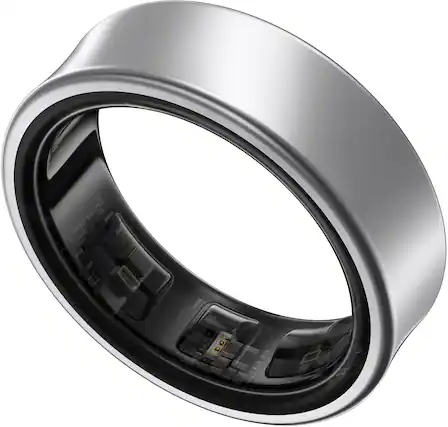 Front. Samsung - Galaxy Ring – Size Before You Buy – Size 14 - Titanium Silver.
