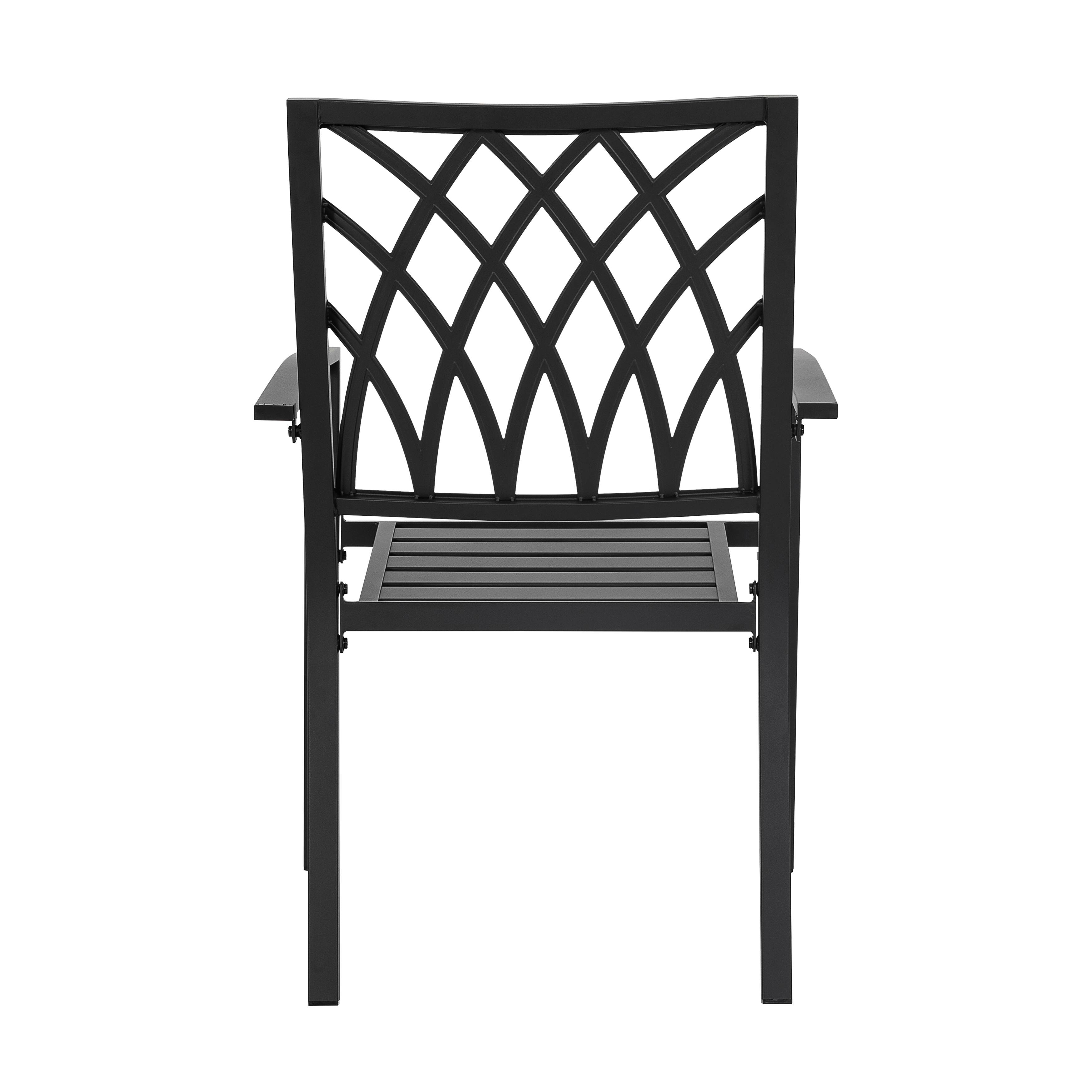 Alt View 9. Nuu Garden - Outdoor 4-Piece Patio Chair Set, Powder-coated Iron, Lattice Pattern - black.
