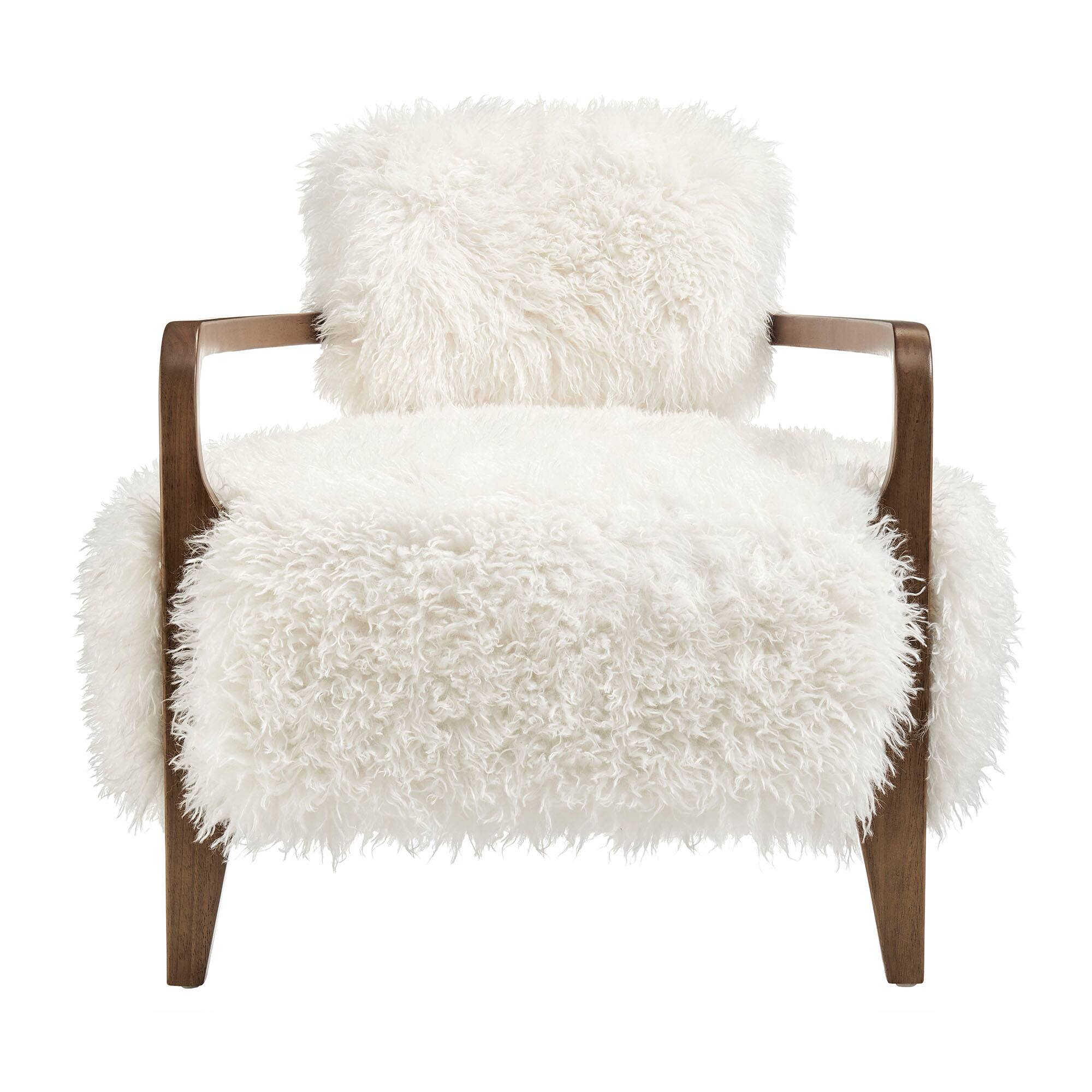 Alt View 4. Modway - Zinnia Faux Fur Accent Chair by Modway - White.