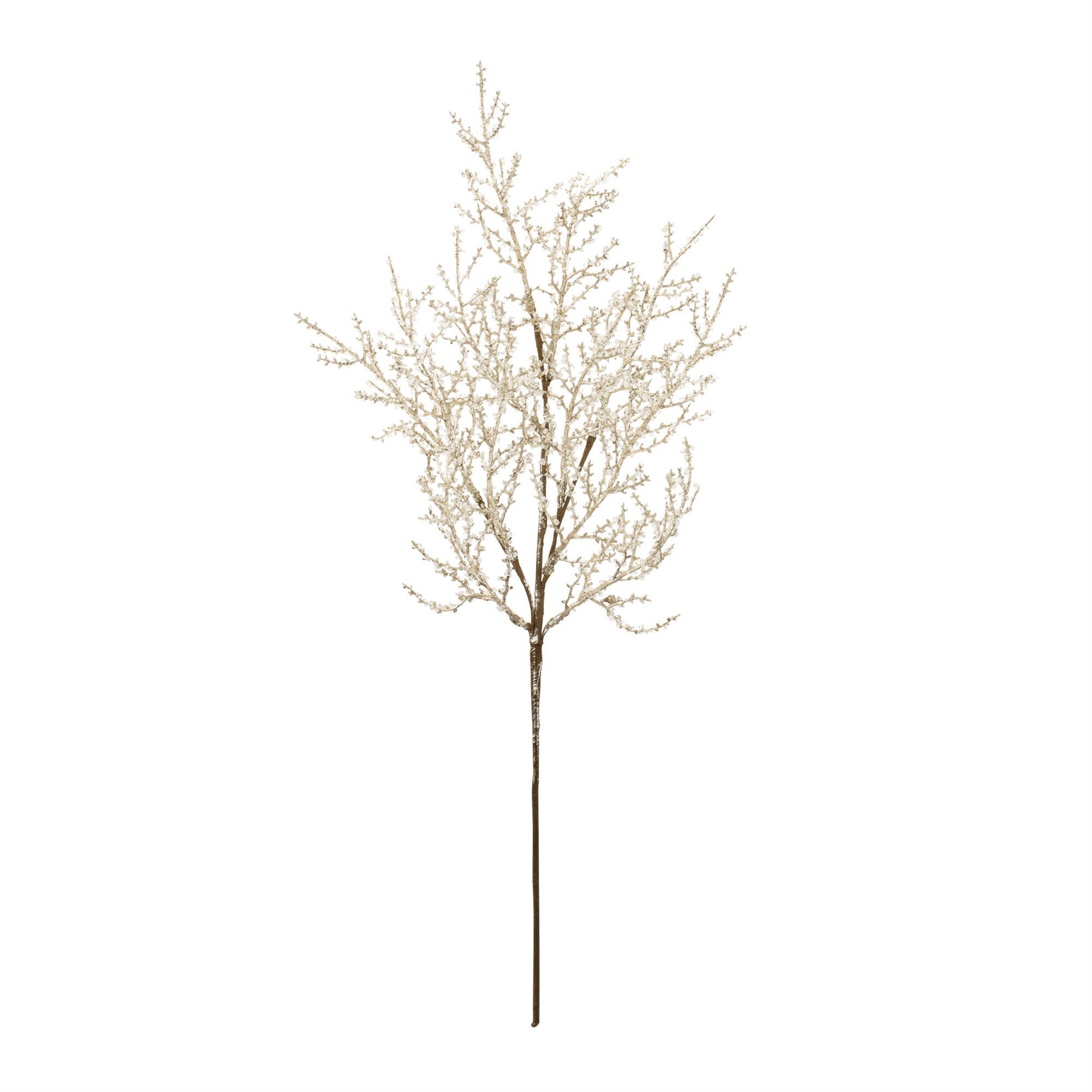 Angle. BreeBe - Glittered Pine Spray (Set of 6) - Clear, Gray.