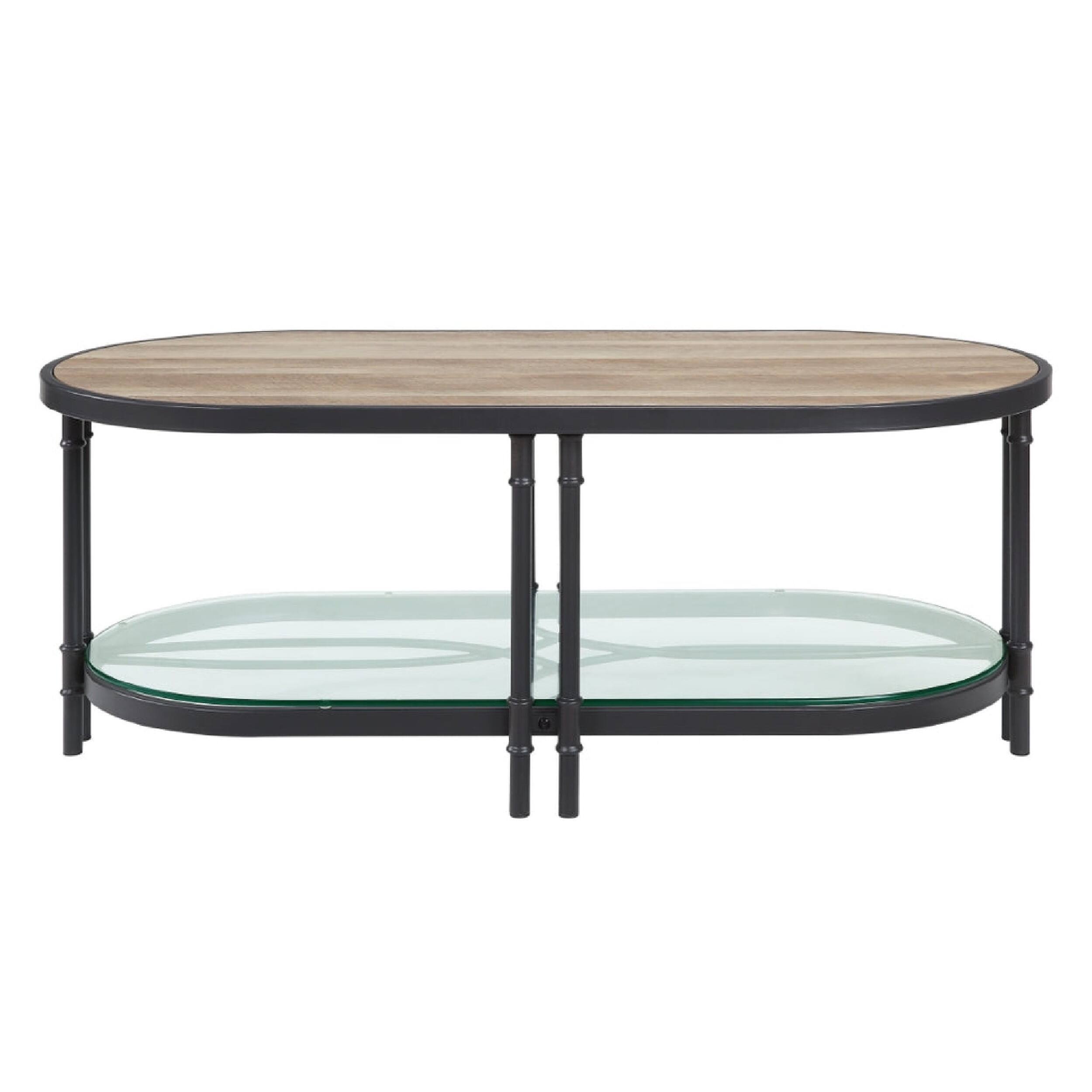 Alt View 1. Manhattan Lane - Ley 47 Inch Wood Coffee Table, Oblong, Industrial Design - Brown.