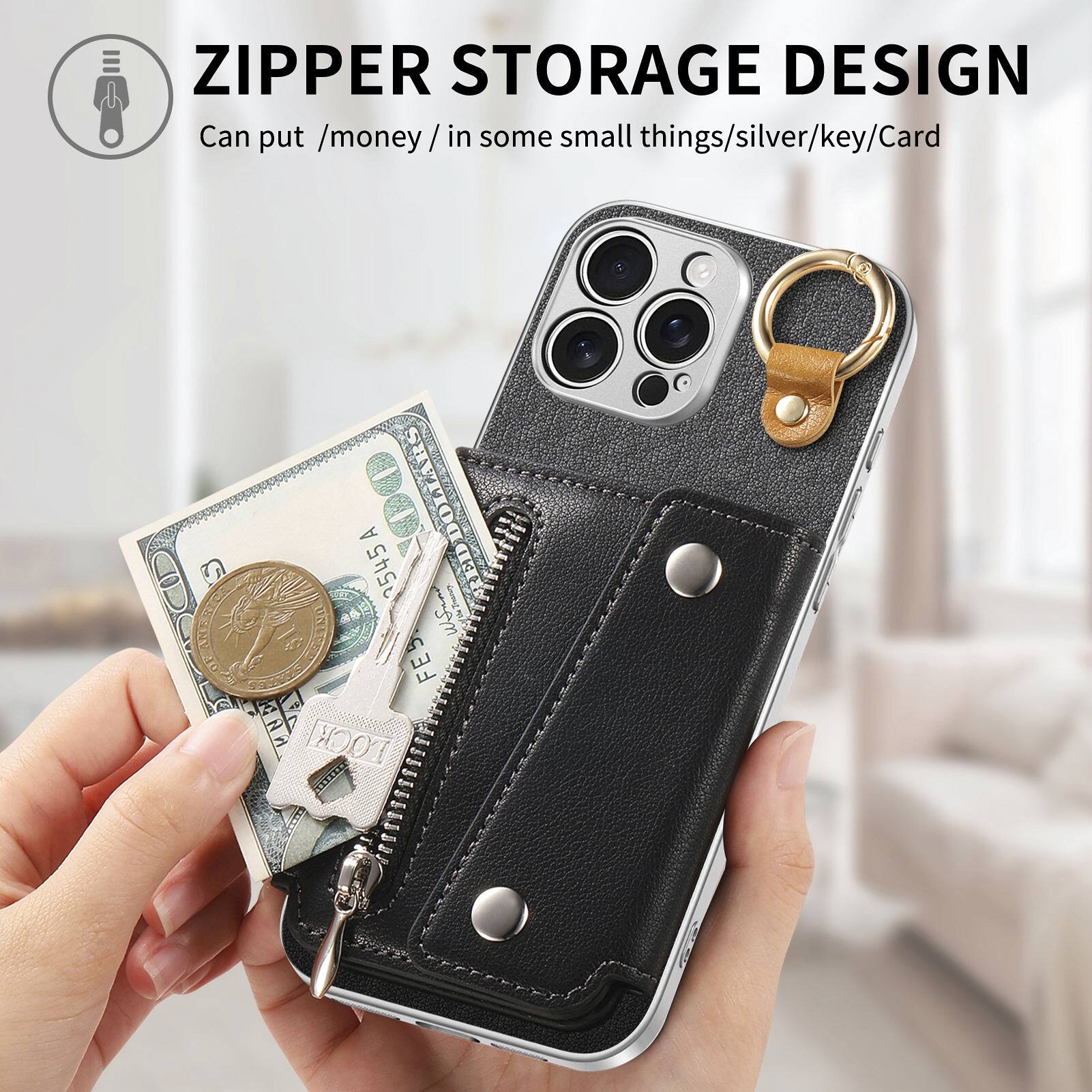 ZIPPER STORAGE DESIGN  
Can put /money/ in some small things/silver/key/Card