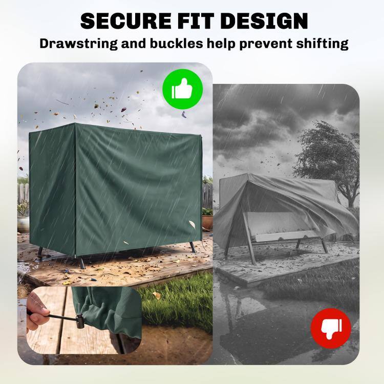 SECURE FIT DESIGN  
Drawstring and buckles help prevent shifting