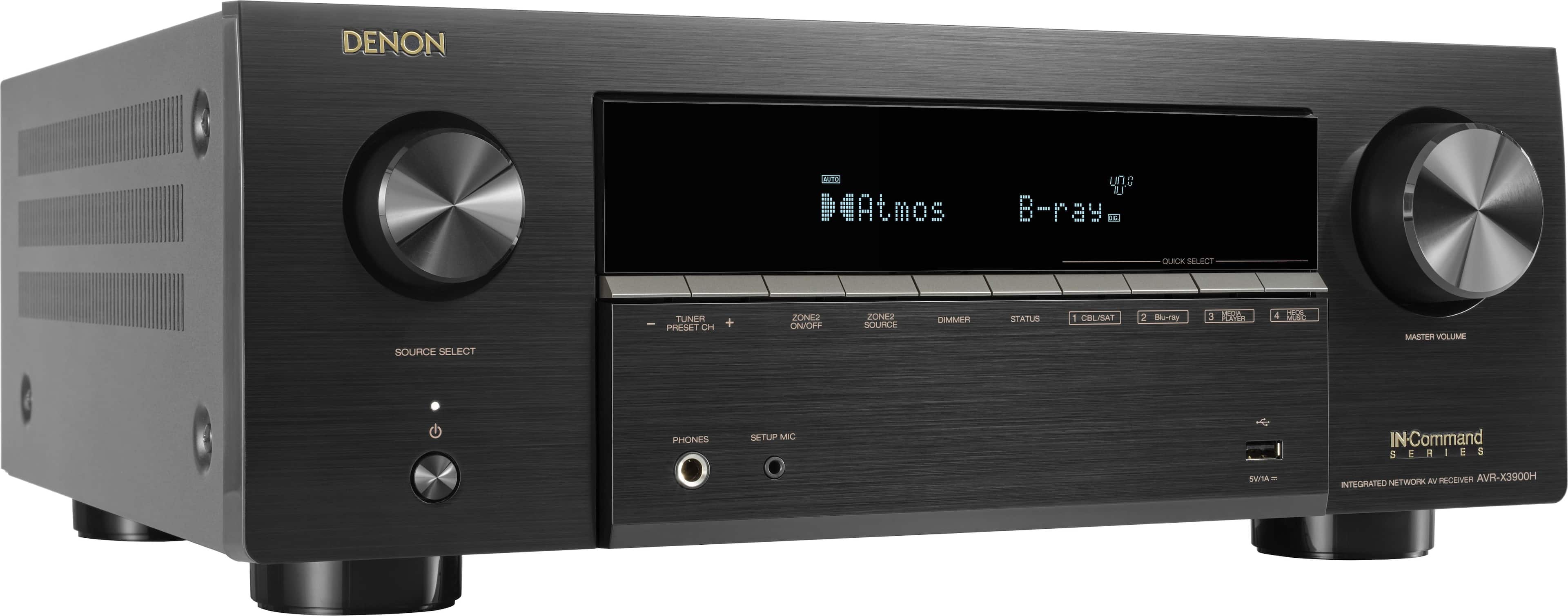 Denon AVR X3900H 9.4 Ch. 105W 4K/8K Dolby Atmos AV Receiver Black