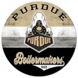 Jardine - Purdue Boilermakers 20'' x 20'' Retro Logo Circle Sign - Black