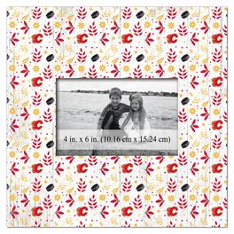 Fan Creations - Calgary Flames 10'' x 10'' Floral Pattern Frame - Multicolor