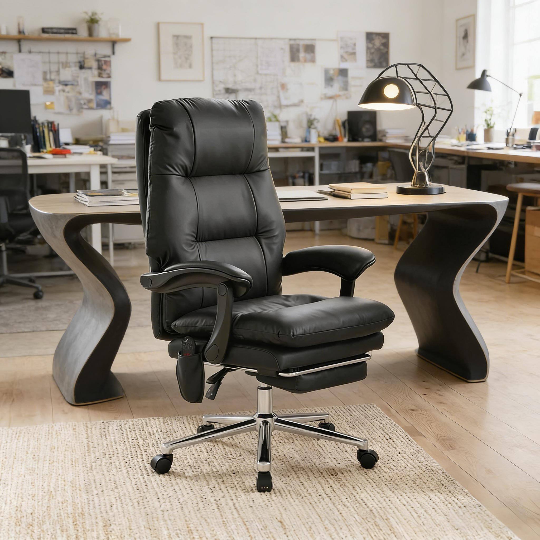 Alt View 8. Forest'nSky - Black Ergonomic Office Chair,Executive Desk Chair,Massage Office Chair - Black.