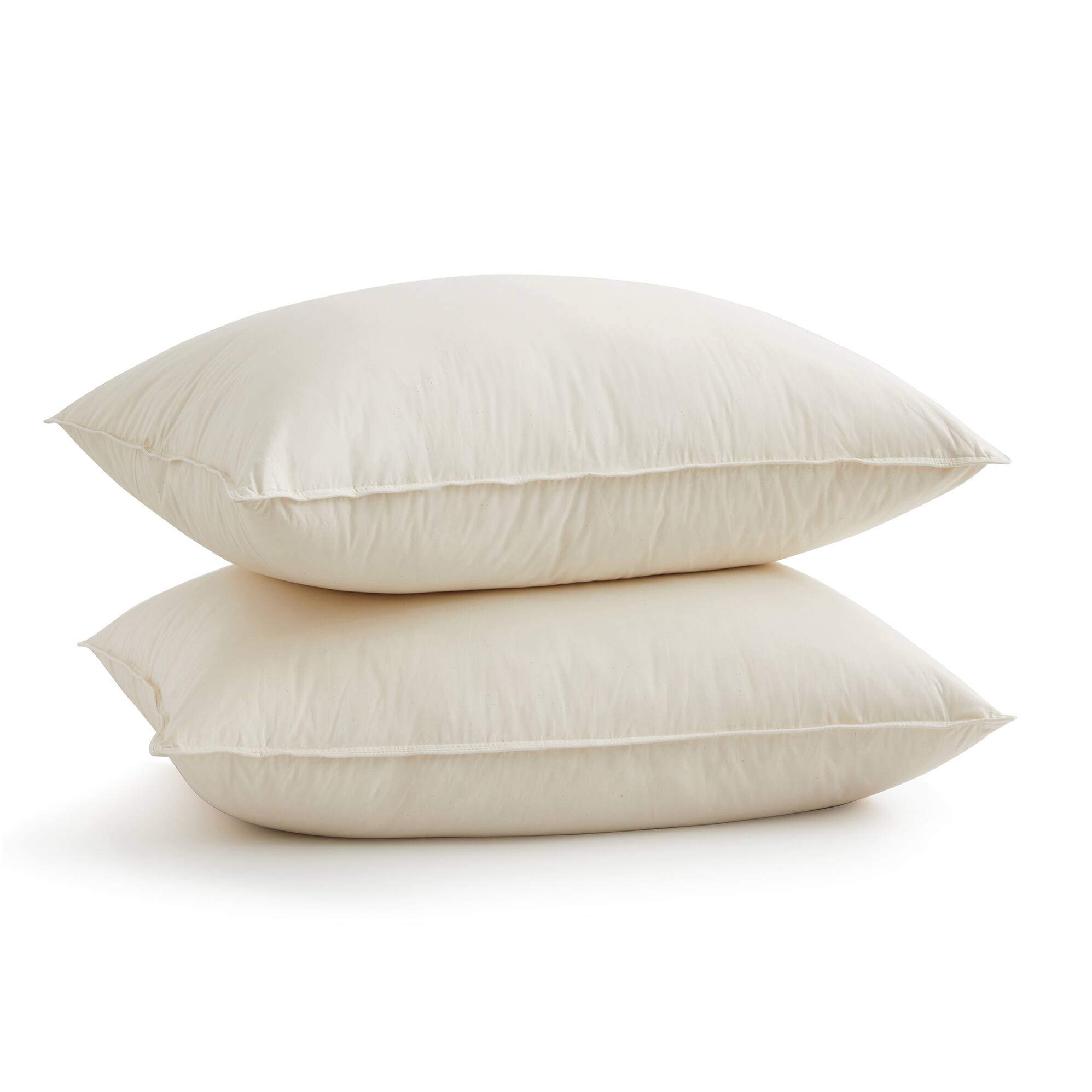Left. Puredown - Puredown 300TC Organic Cotton Down Feather Bed Pillow Made in Japan, Classic, Queen - Classic.