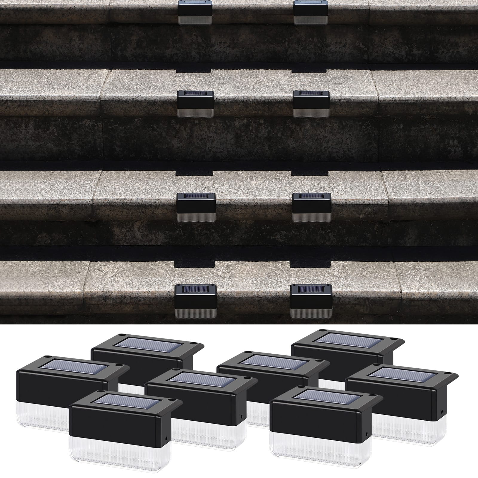 Oumilen - 8 Pack Solar Step Lights