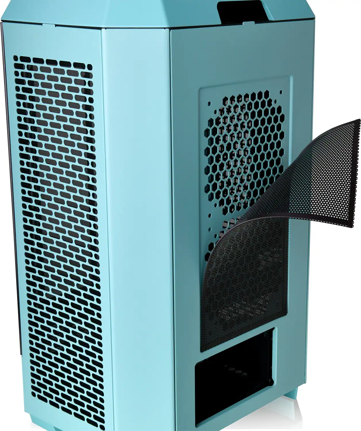 Alt View 31. Thermaltake - The Tower 300 Micro ATX PC Case - Turquoise.