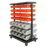 TRINITY - 35.5x19.75x48.5 | Dual-Sided Rolling Bin Rack - Black - Front_Zoom
