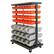 Front. TRINITY - 35.5x19.75x48.5 Dual-Sided Rolling Bin Rack - Black.