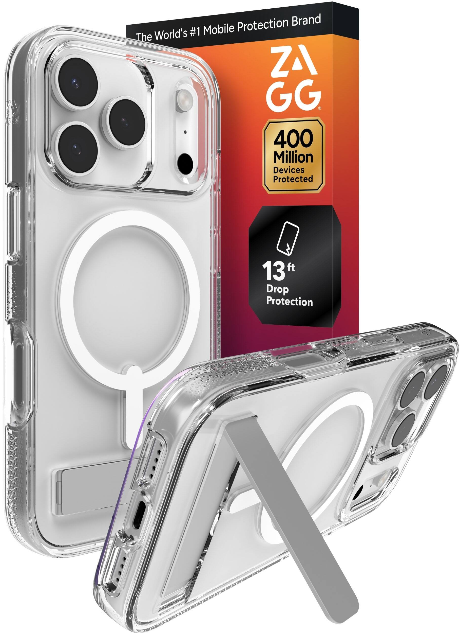 ZAGG - Crystal Palace Snap MagSafe Compatible Case w/ Kickstand for Apple iPhone 17 Pro - Clear