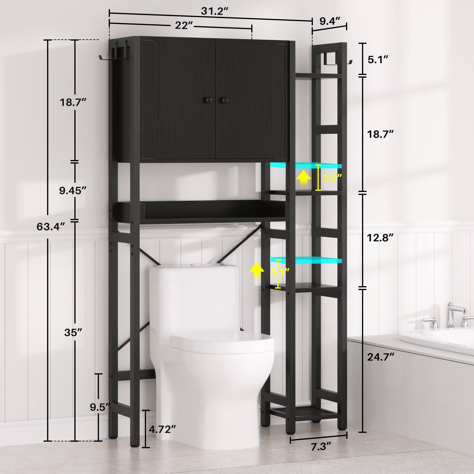 31.2" 22" 9.4" 5.1" 18.7" 18.7" 9.45" 3.1" 63.4" 12.8" 3.1" 35" 24.7" 9.5" 4.72" 7.3"