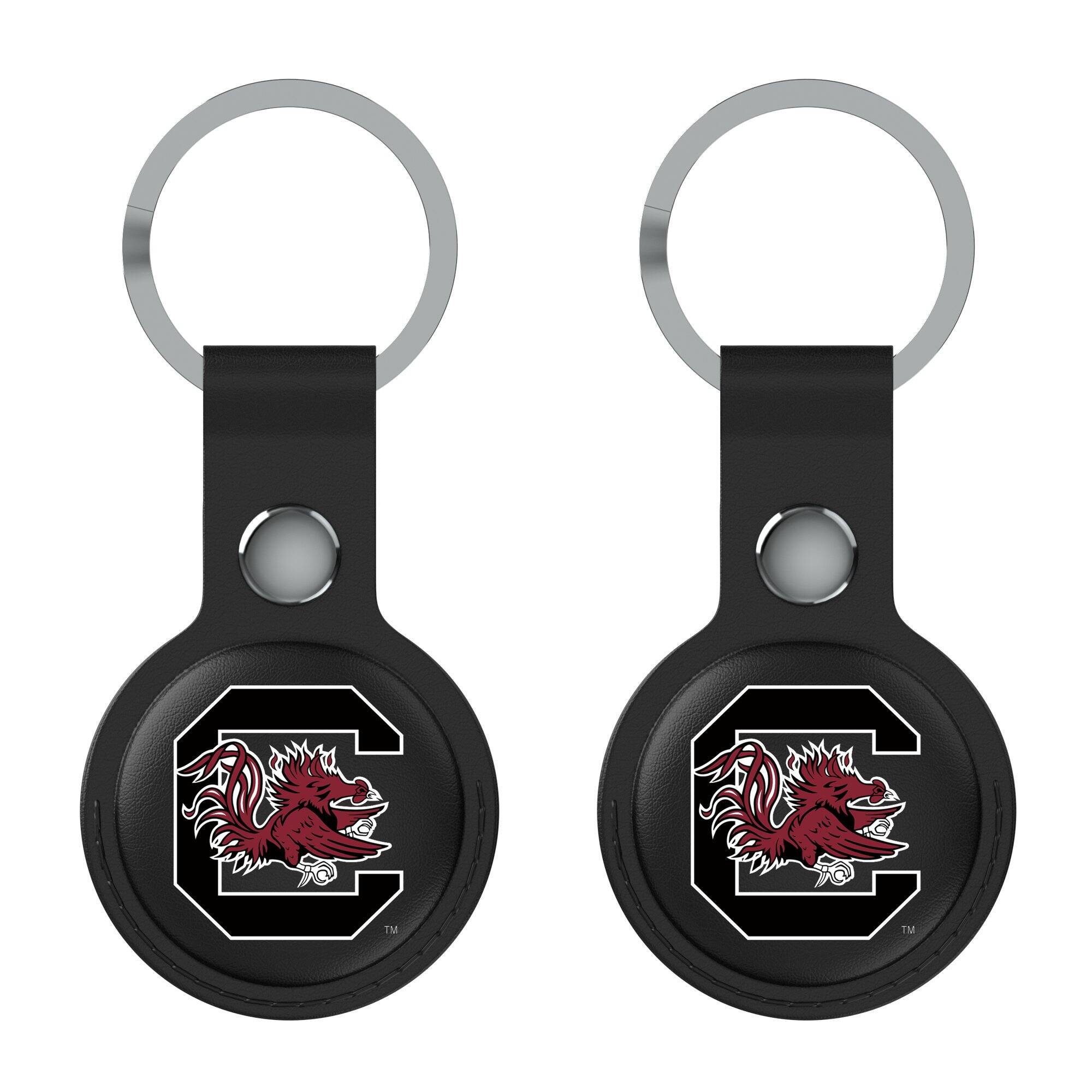 Front. Keyscaper - Black South Carolina Gamecocks Two-Pack AirTag Holders - No Size - Black.
