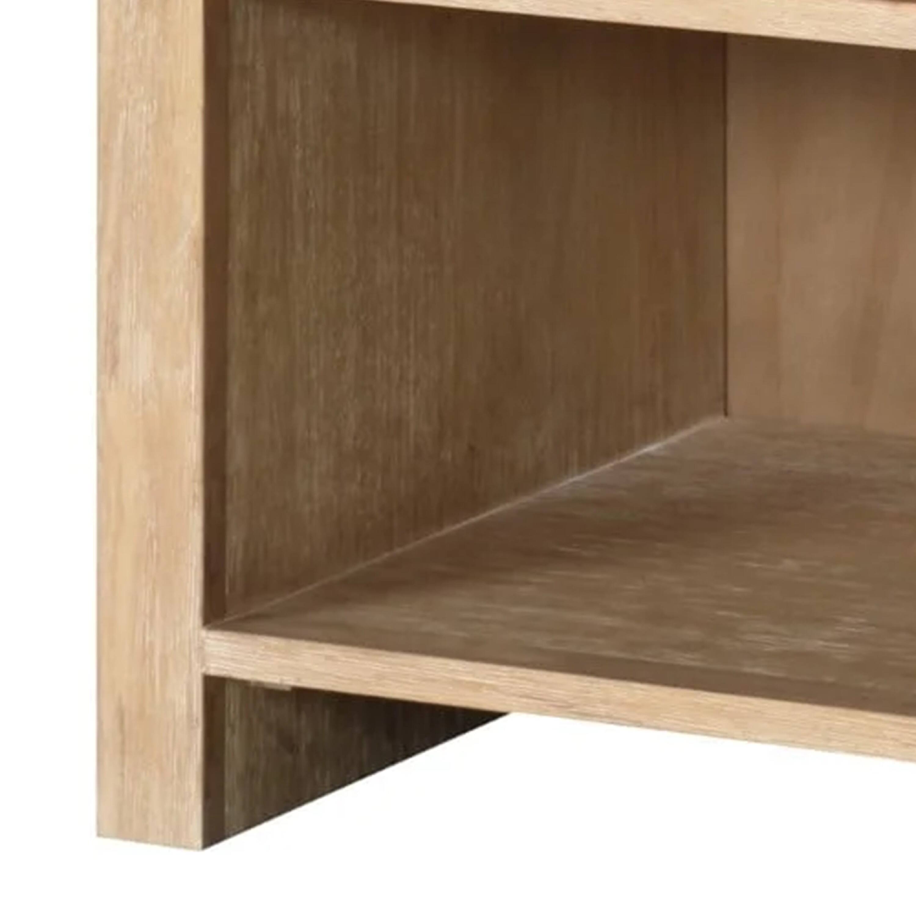 Alt View 3. Manhattan Lane - Rexa Nightstand with 1 Drawer, Metal Finger Pulls - Natural Oak Brown.