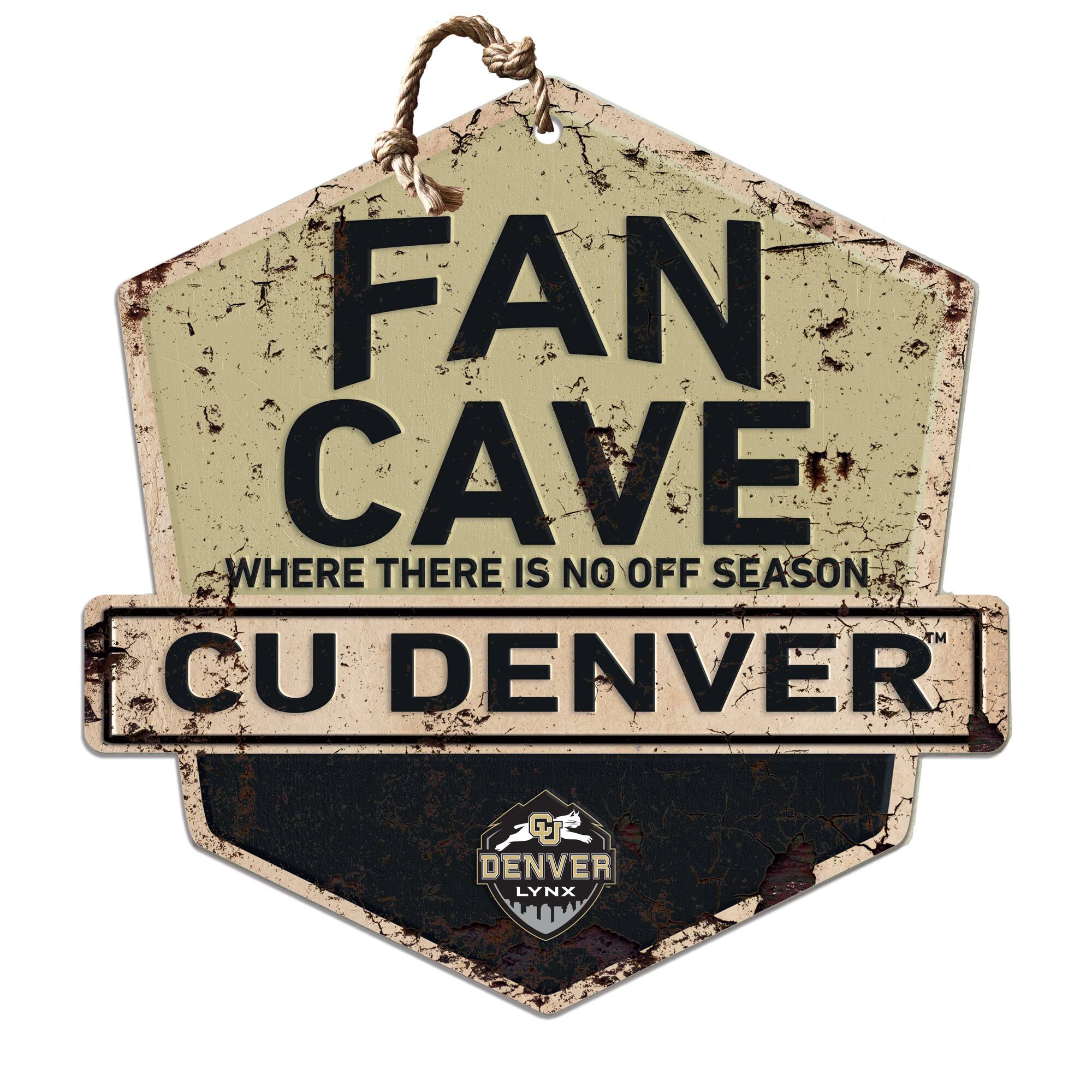 CU Denver Lynx 20" x 20" Fan Cave Badge Sign