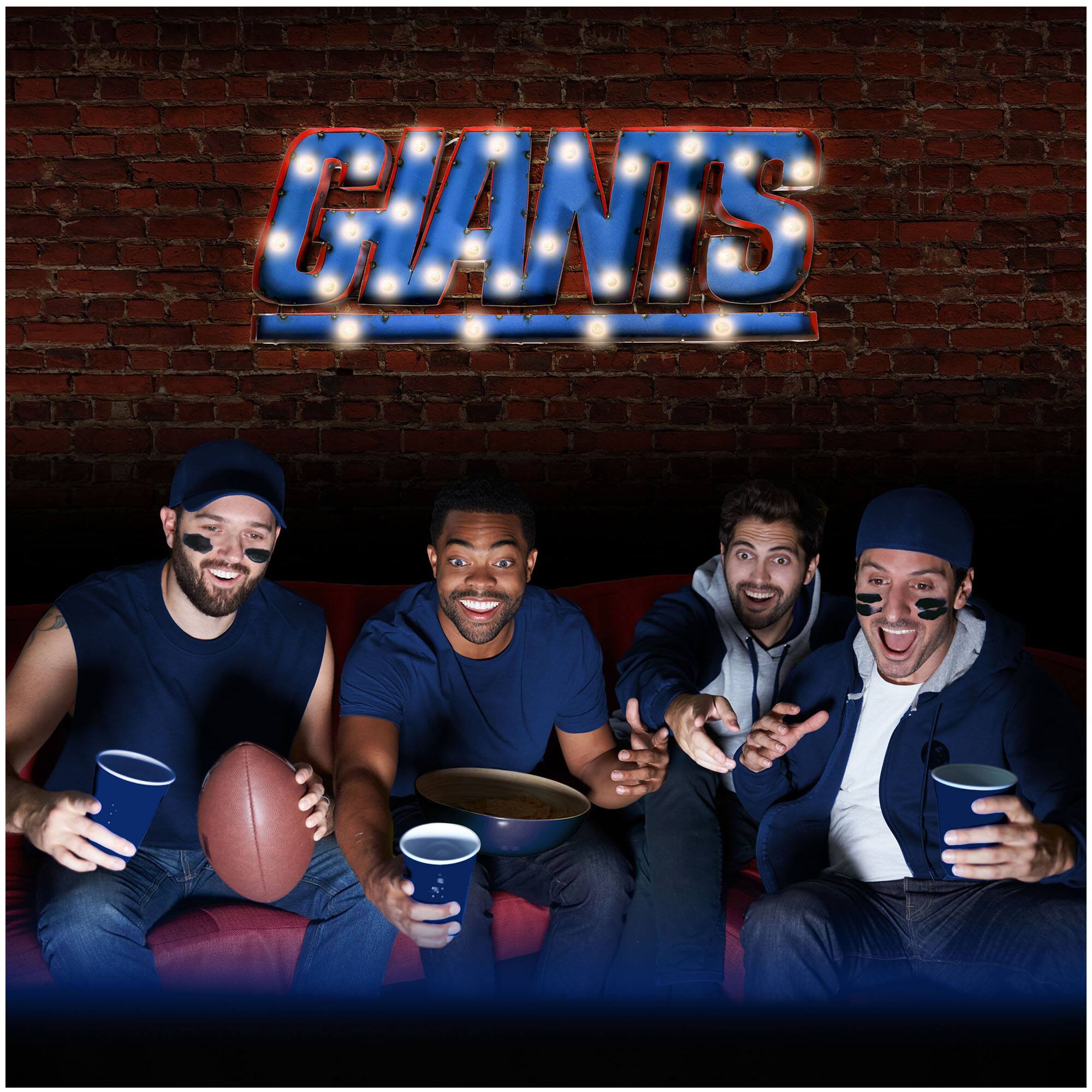 Alt View 2. Imperial - New York Giants 10'' x 25'' Lighted Recycled Metal Sign - Multicolor.