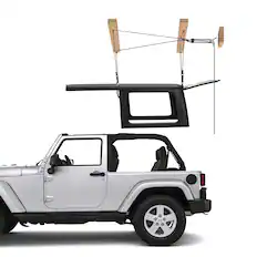 Front. VEVOR - Hard Top Remover Lift, 220 lbs, Jeep Hardtop Removal Storage Roof Hoist with Anti-Drop System, Easy One-Person Operation - Black.