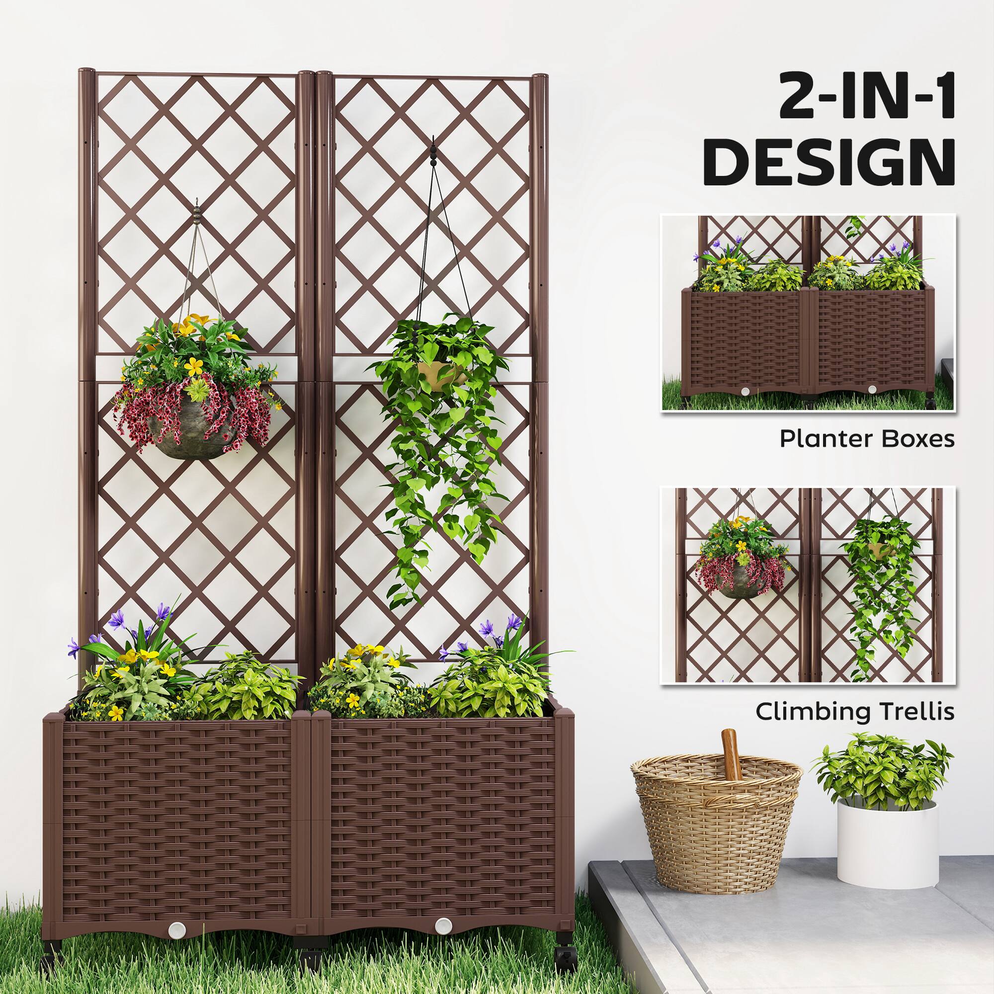 2-IN-1 DESIGN  
Planter Boxes  
Climbing Trellis