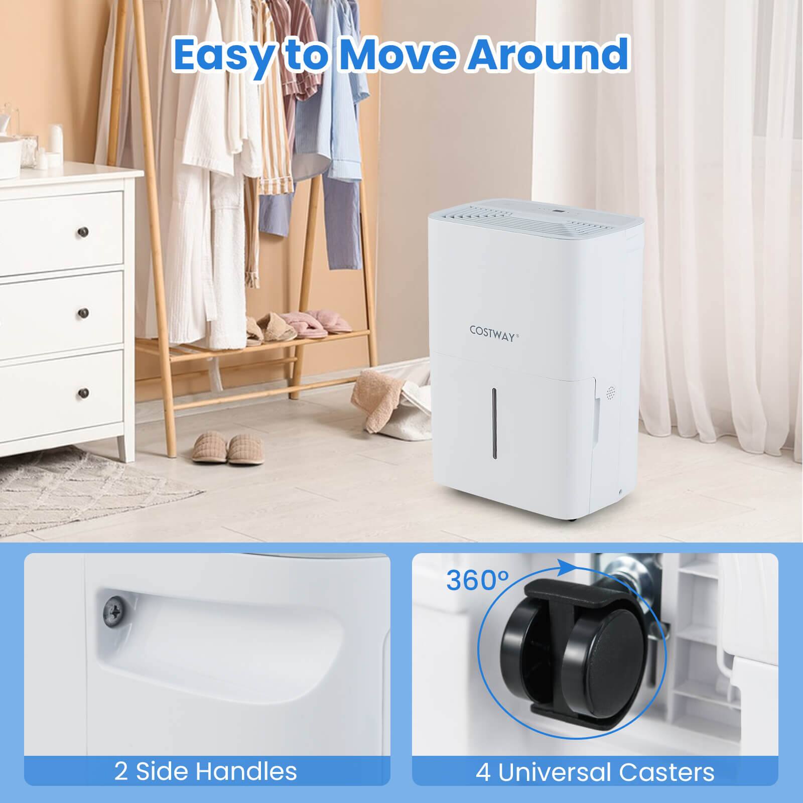 Easy to Move Around

COSTWAY

2 Side Handles

360°

4 Universal Casters
