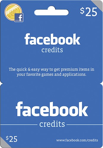  Facebook - Facebook Credits Card ($25)