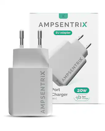 AMPSENTRIX
EU adapter
Port Charger
20W
Fast Charge
SB C