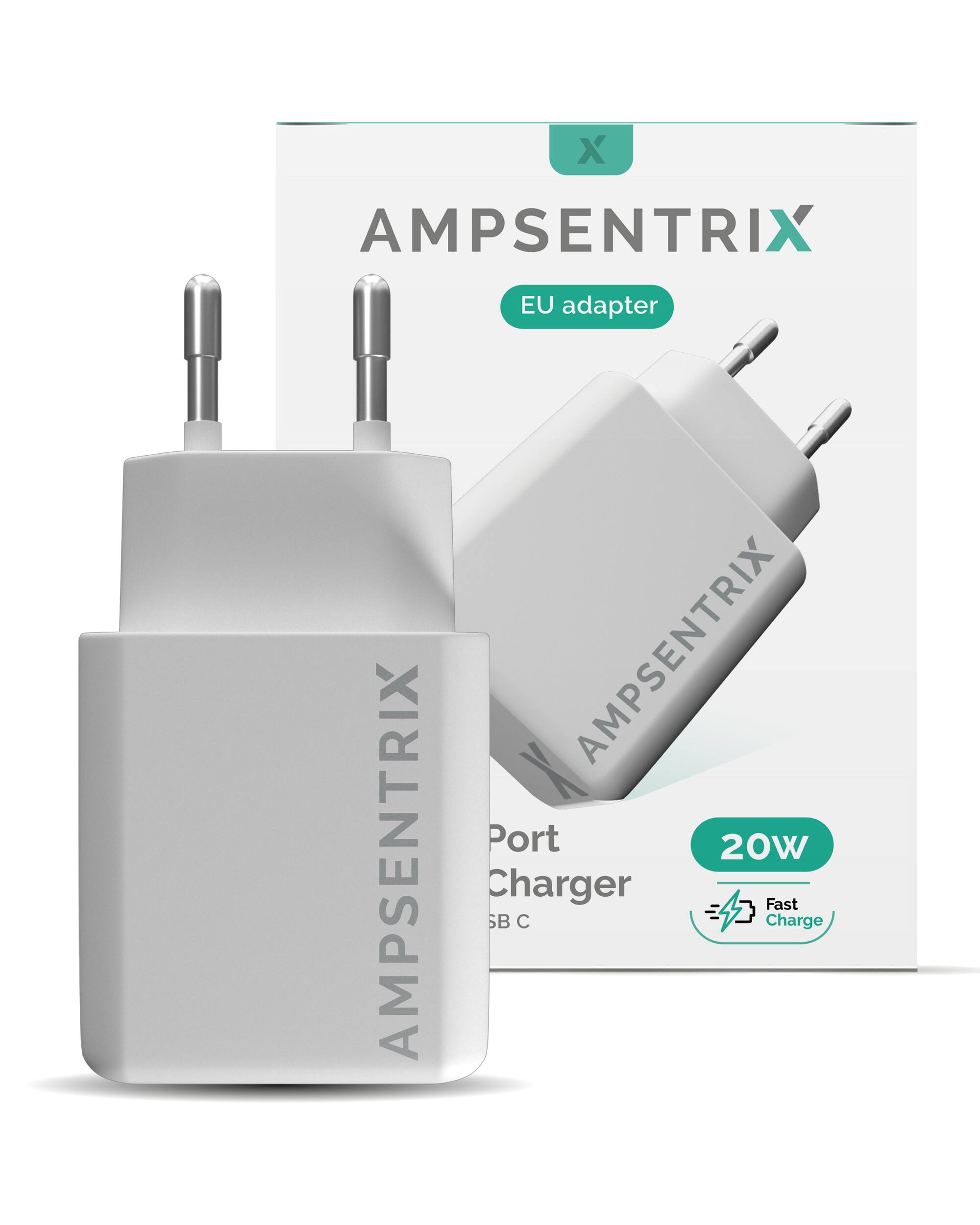 AMPSENTRIX  
EU adapter  
Port Charger  
20W  
Fast Charge  
SB C