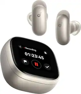 Anker - Soundcore Liberty 5 Pro Max Noise Cancelling Earbuds with AI-Note Taker Case - Gold