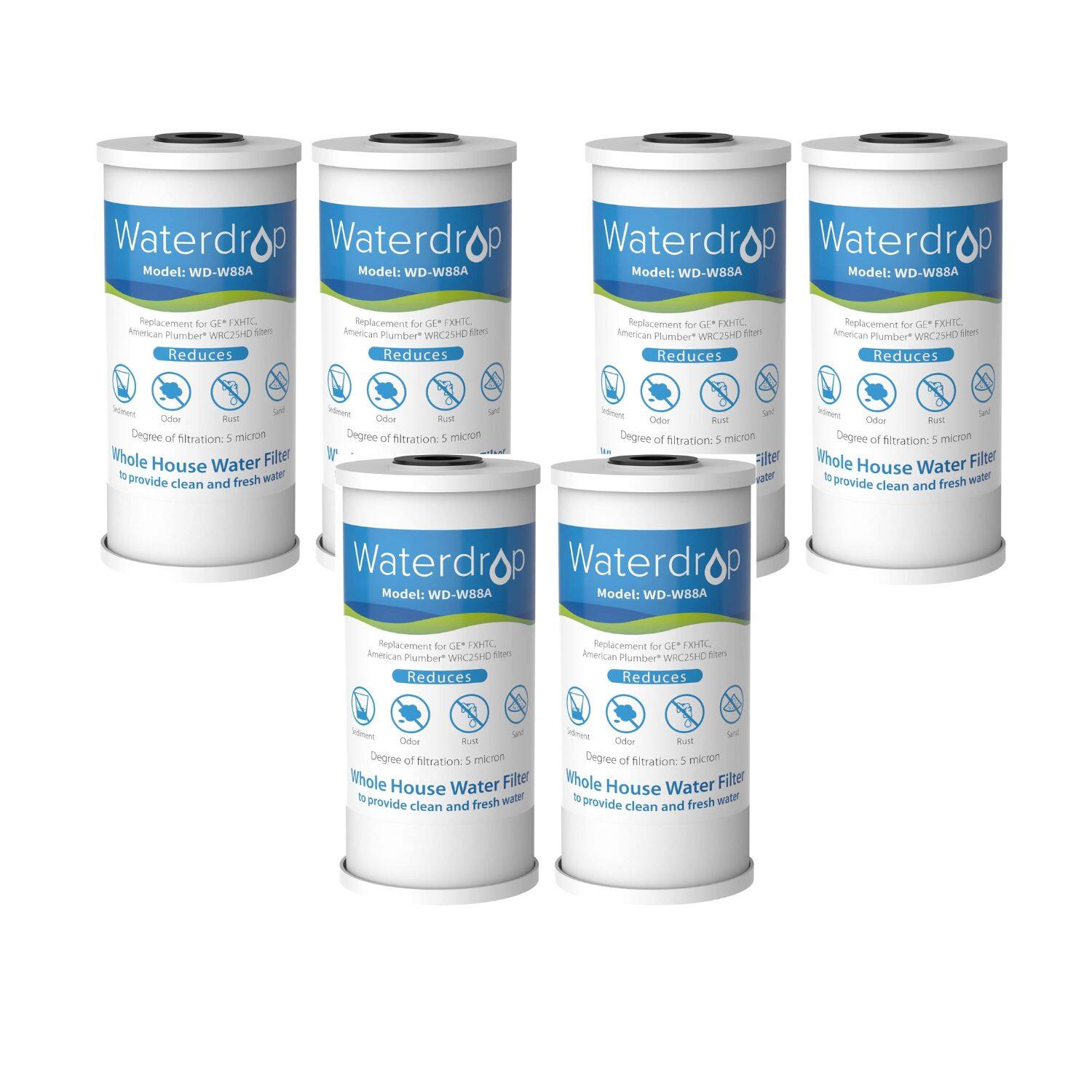 Waterdrop - FXHTC Whole House Carbon Water Filter 6-Pack