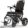 Front. KERDOM - Ultra-Light Carbon Fiber Electric Wheelchair, Detachable & Airline Lithium Battery Portable Folding Power Wheelchair - Black.