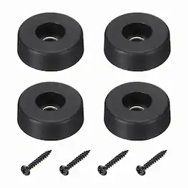 Unique Bargains - Rubber Speaker Isolation Feet, 1.18"x0.39" Anti-Vibration Pad with Screws for Electronic Speaker 4pcs - Black