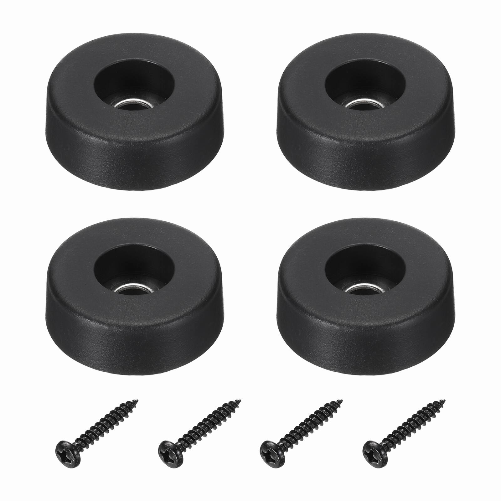 Front. Unique Bargains - Rubber Speaker Isolation Feet, 1.18"x0.39" Anti-Vibration Pad with Screws for Electronic Speaker 4pcs - Black.