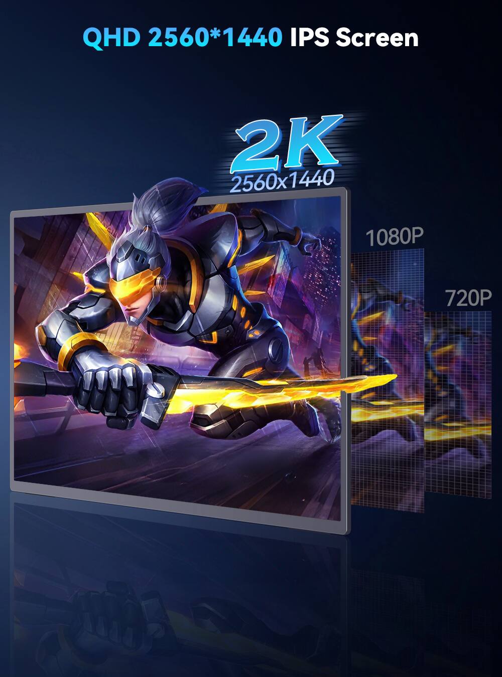 QHD 2560*1440 IPS Screen  
2K 2560x1440  
1080P  
720P