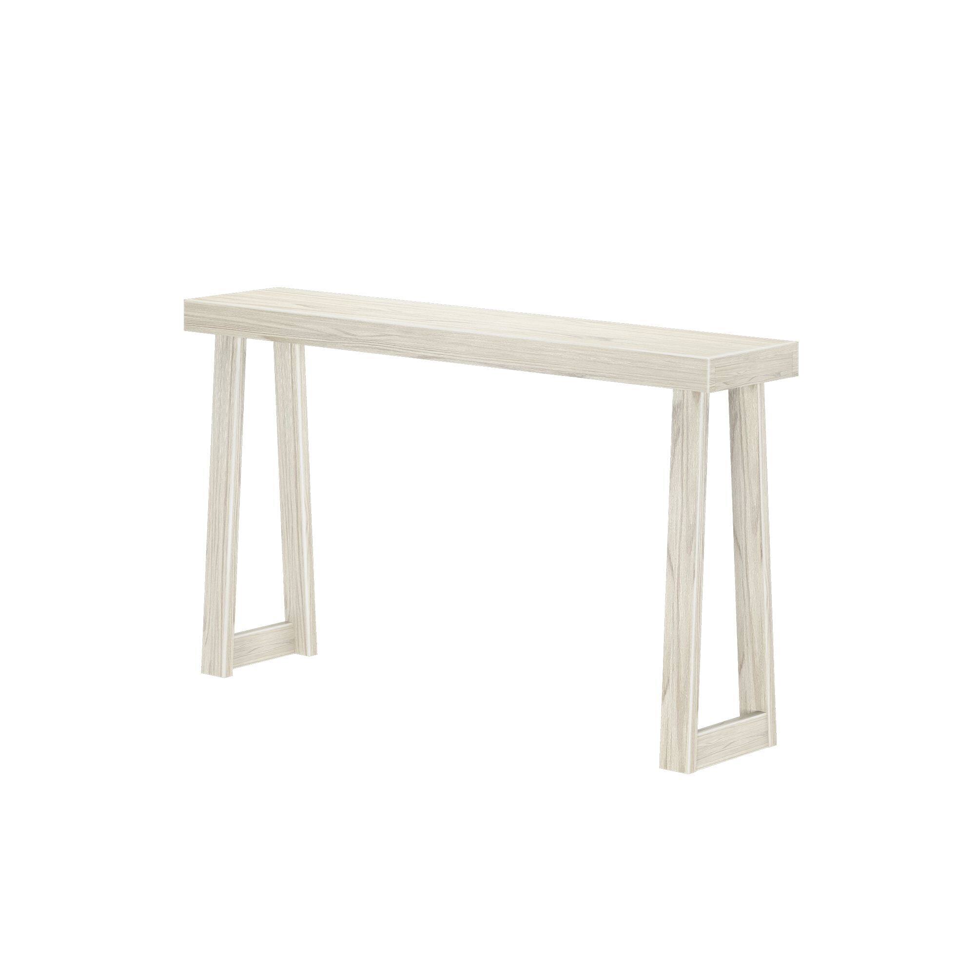 Alt View 2. Plank+Beam - Classic Console Table (56in / 1420mm), White Sand Wirebrush - White Sand Wirebrush.