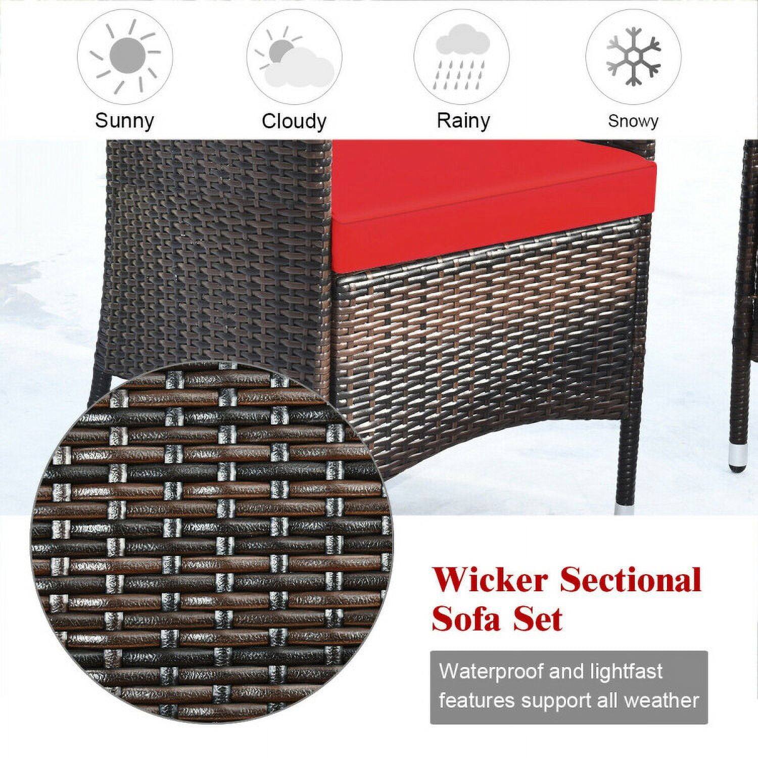 Sunny Cloudy Rainy Snowy

Wicker Sectional Sofa Set

Waterproof and lightfast features support all weather