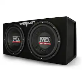 MTX - TNE212DV 12-Inch 2000-Watt Max Car Audio Dual Loaded Subwoofer Box Enclosure - Black