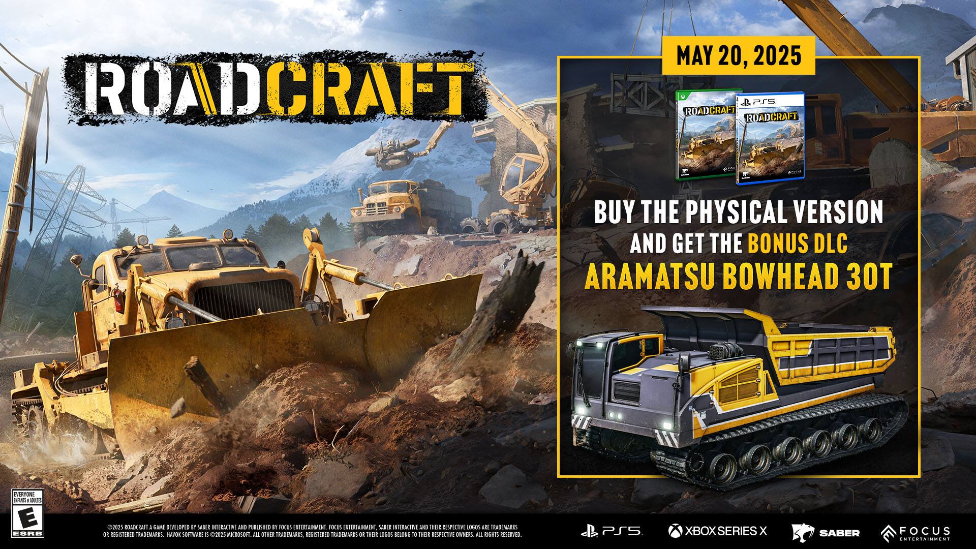ROADCRAFT MAY 20, 2025 BUY THE PHYSICAL VERSION AND GET THE BONUS DLC ARAMATSU BOWHEAD 30T EVERYONE SHOULD PLAY.