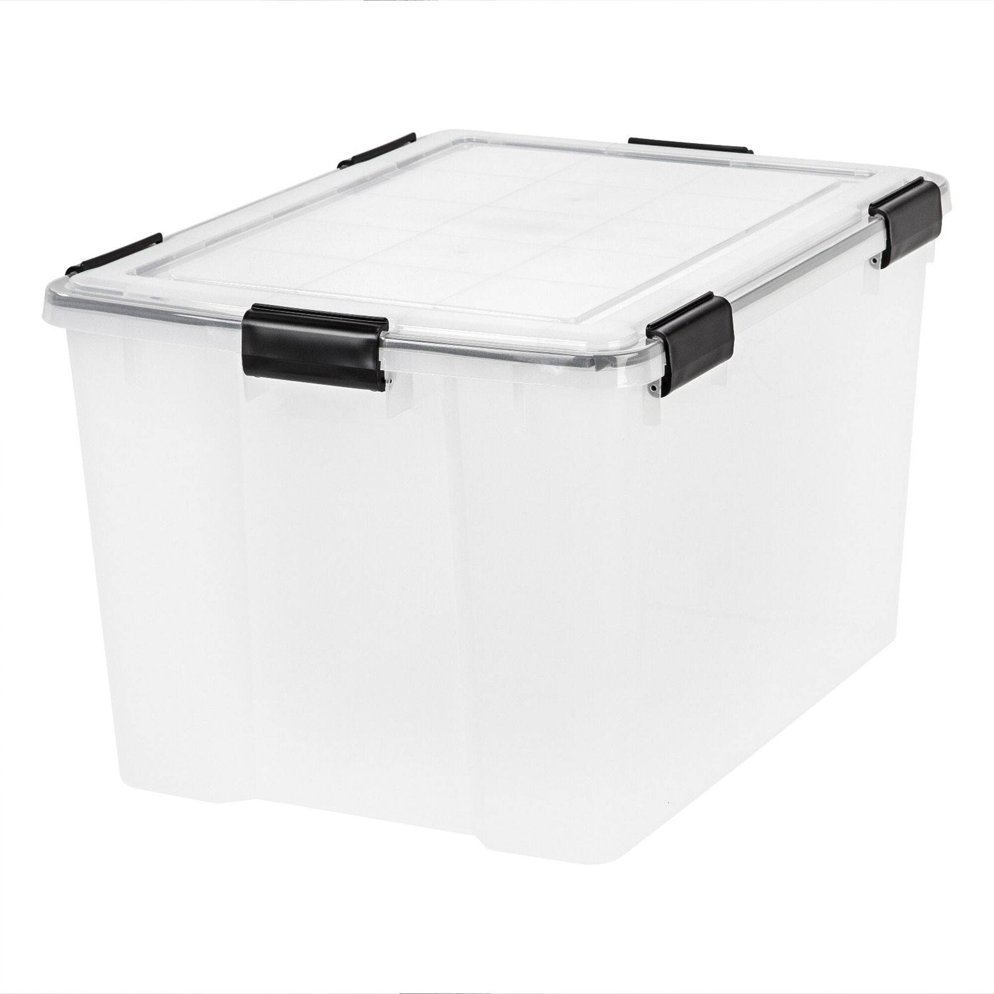 Alt View 8. IRIS USA - IRIS USA Clear Weathertight 74 Quart Buckle Down Storage Box Container, (4 Pack) - Clear.