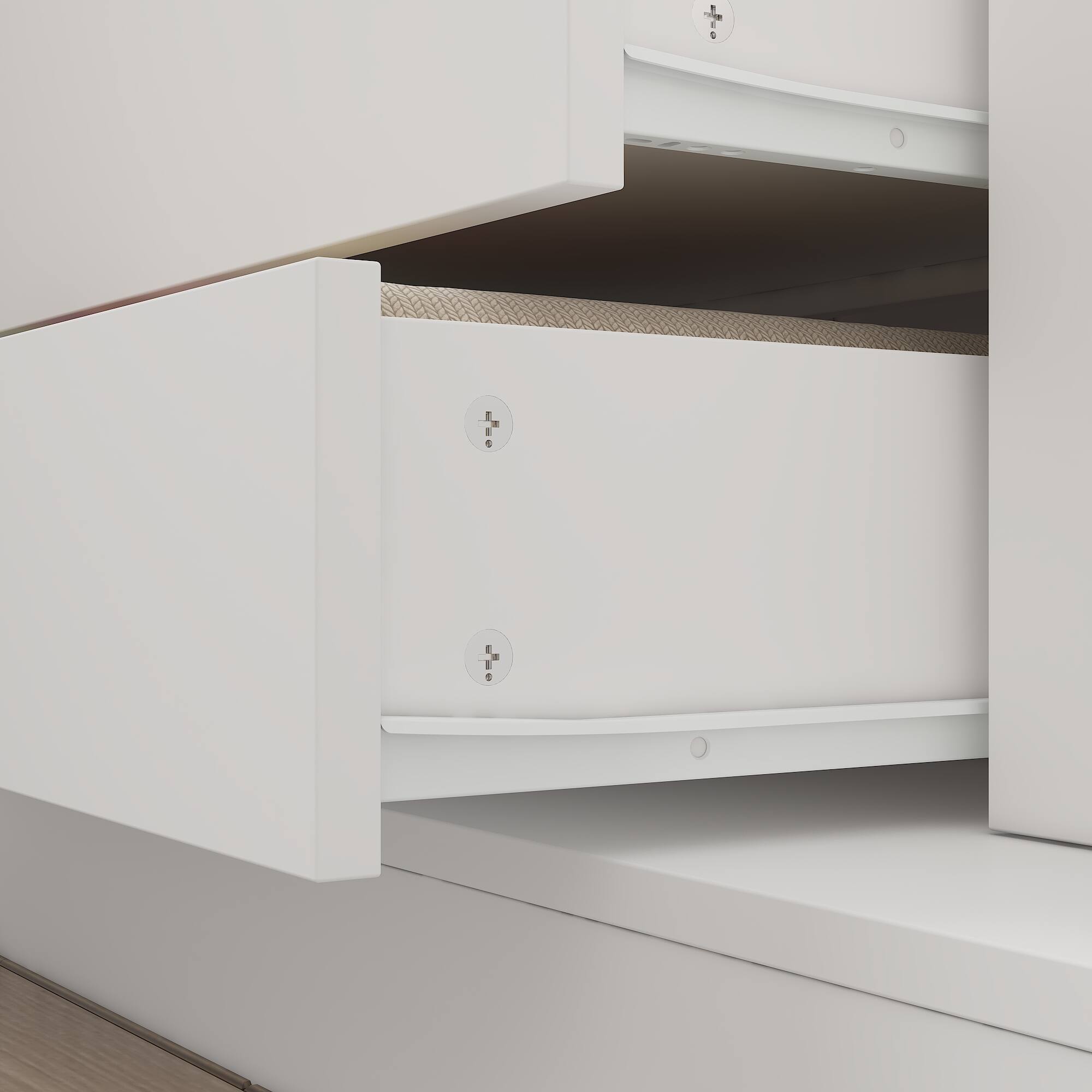 Alt View 8. Famapy - Skin-Feel Finish Eco-Friendly Wardrobe with Multi-Compartment Storage & Hidden Compartments for Bedroom Organization - White.