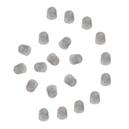 Front. Unique Bargains - 15pcs 5mm Fiber Mesh Replacement Tips for Capacitive Touch Screen Stylus Pen, Soft No Scratch - Silver Black.
