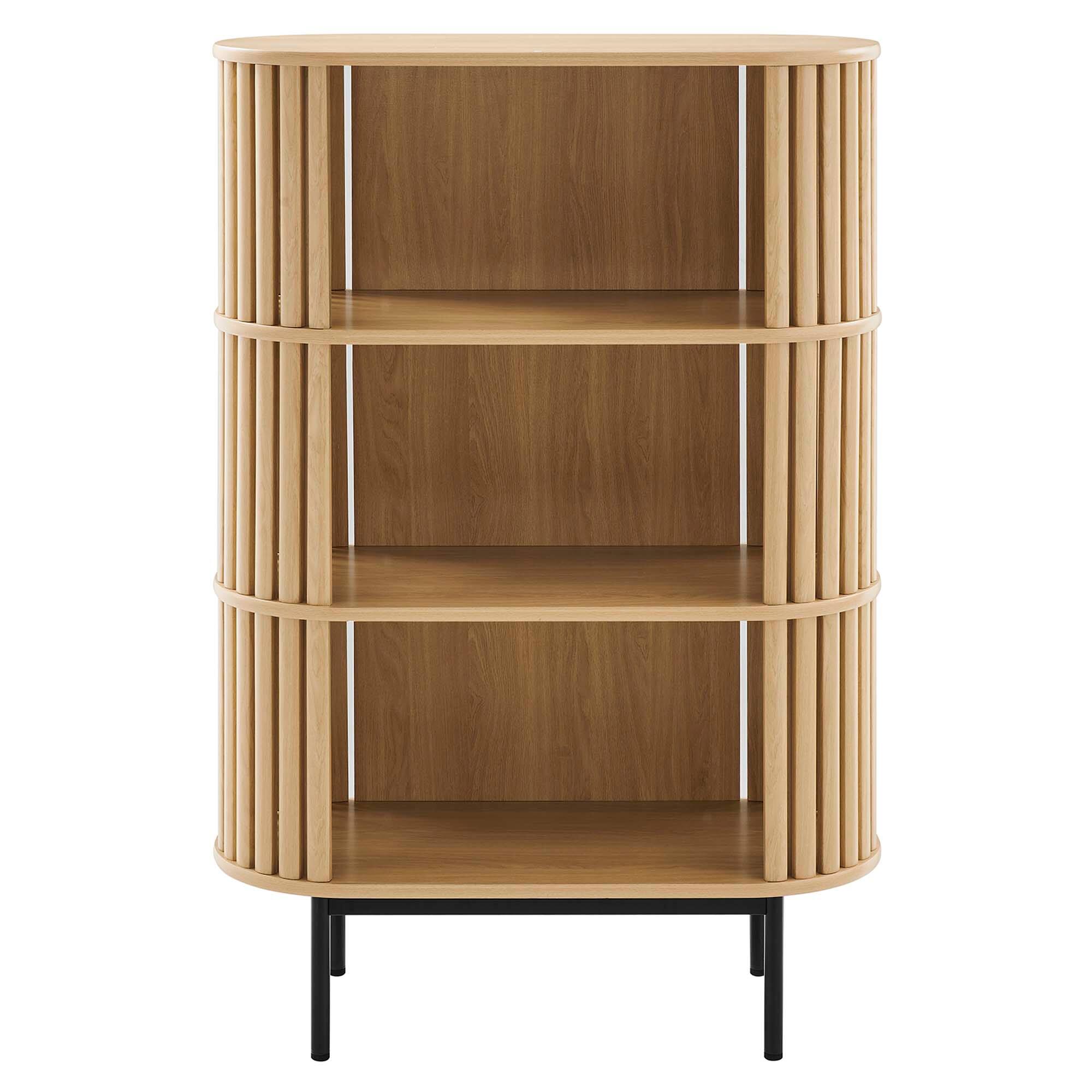 Alt View 4. Modway - Fortitude Three Tier Display Cabinet by Modway - Oak.