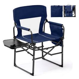 Winado - 1PC Camping Directors Chair Portable Folding with Side Table, Carry Bag for Outdoor Adults Camping Beach Fishing Picnic - Blue