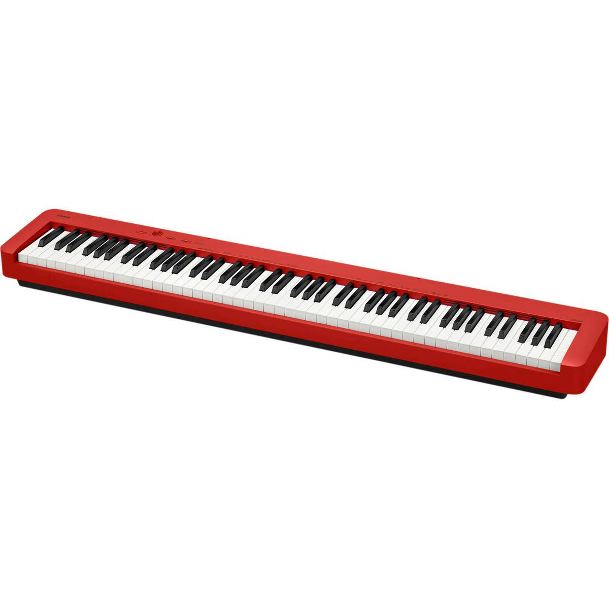 Alt View 1. Casio - Casio CDP-S160 88-Key Compact Digital Piano Keyboard with Touch Response, Red Bundle with H&A Studio Headphones, Stand,.
