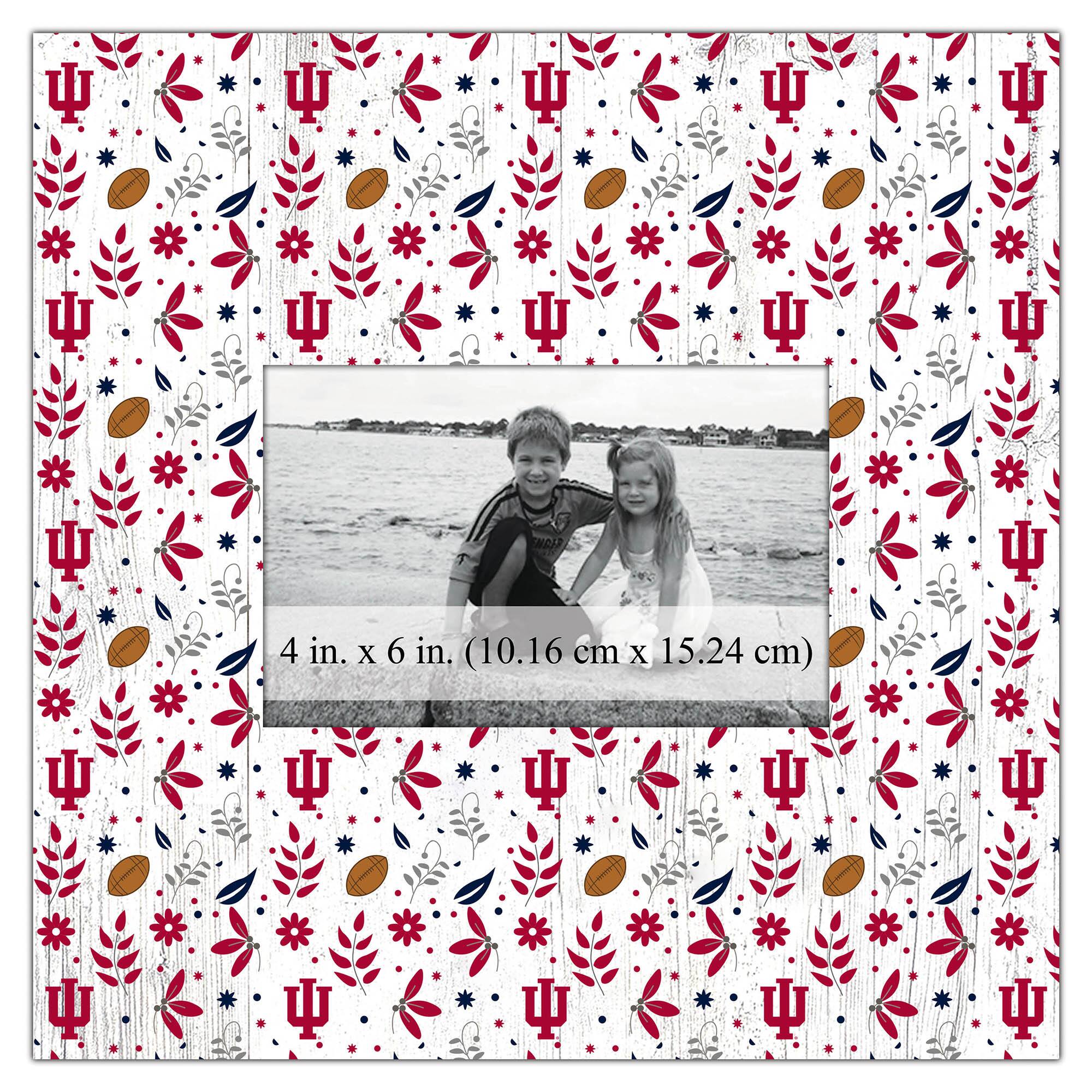 Indiana Hoosiers 10'' x 10'' Floral Pattern Frame