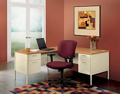 Alt View 1. HON - Metro Classic HP3266L 66" Single Pedestal Desk, Harvest - Harvest.