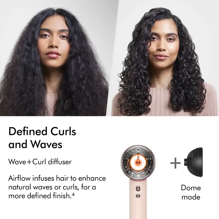 Defined Curls and Waves: Wave + Curl Diffuser
Airflow infuses hair to enhance natural waves or curls, for a defined finish.
4 more + Dome mode.