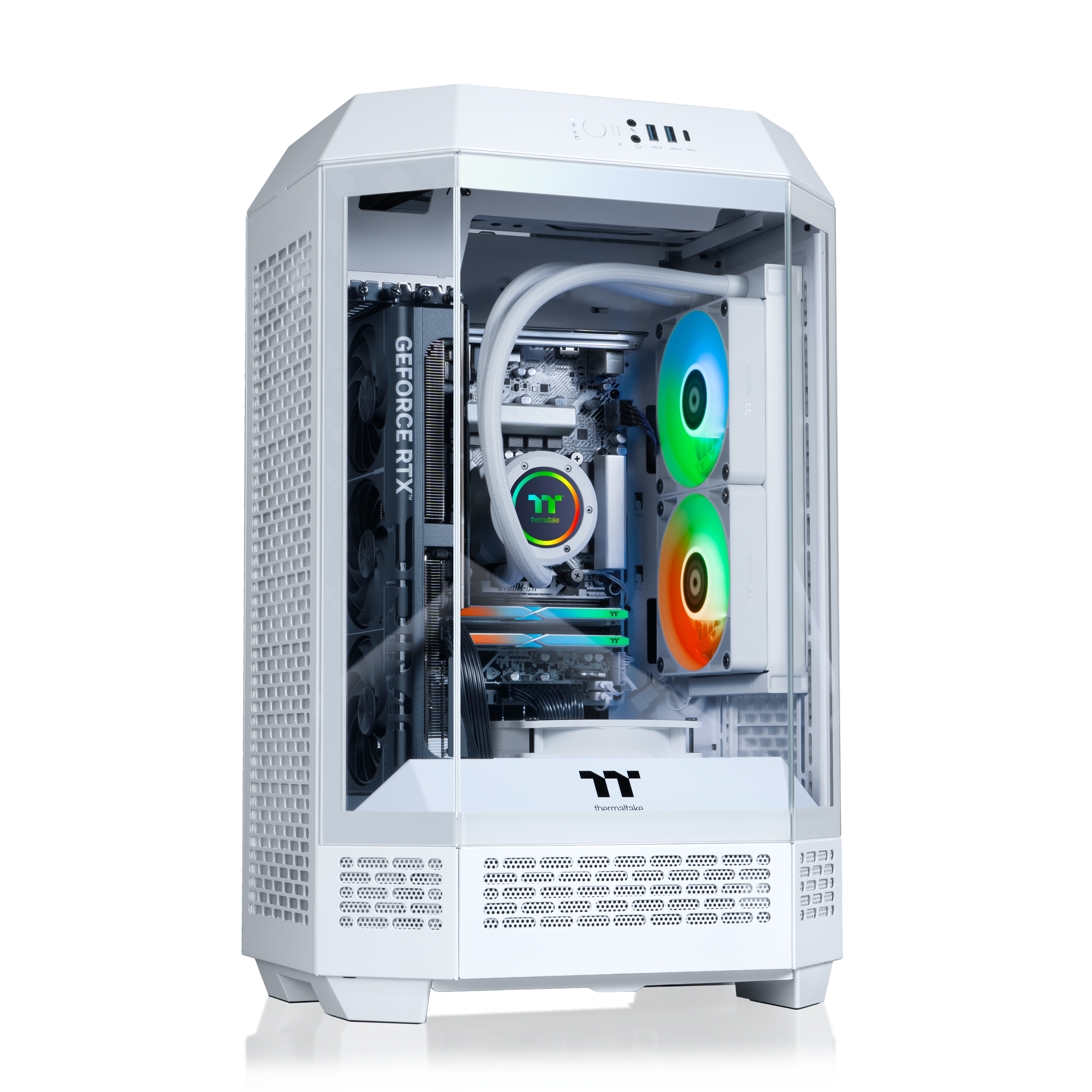 Thermaltake - LCGS Reactor i1470S Gaming Desktop Intel Core i7-14700KF, 32GB DDR5 Memory, NVIDIA GeForce RTX 5070, 2TB NVMe M.2 - White